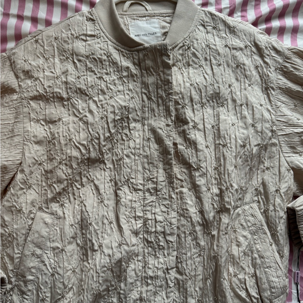 Avec Les Filles Quilted Beige Jacket